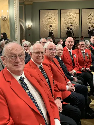 Case of interests RCMP Veterans of Ottawa Division at Rideau Hall for "First Poppy" presentation to the Governor General of Canada - October 2024<br />