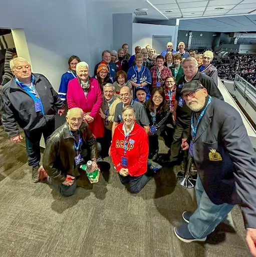 Why Be Part of the Association Membership_ Victoria Division Vets visiting with a fellow Veteran at a Victoria seniors' residence on Remembrance Day 2024